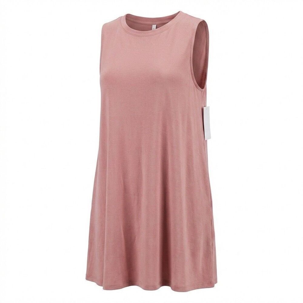 Time & Tru T-Shirt Dress Soft Pink Women's Size XXL (20) Casual with Pockets